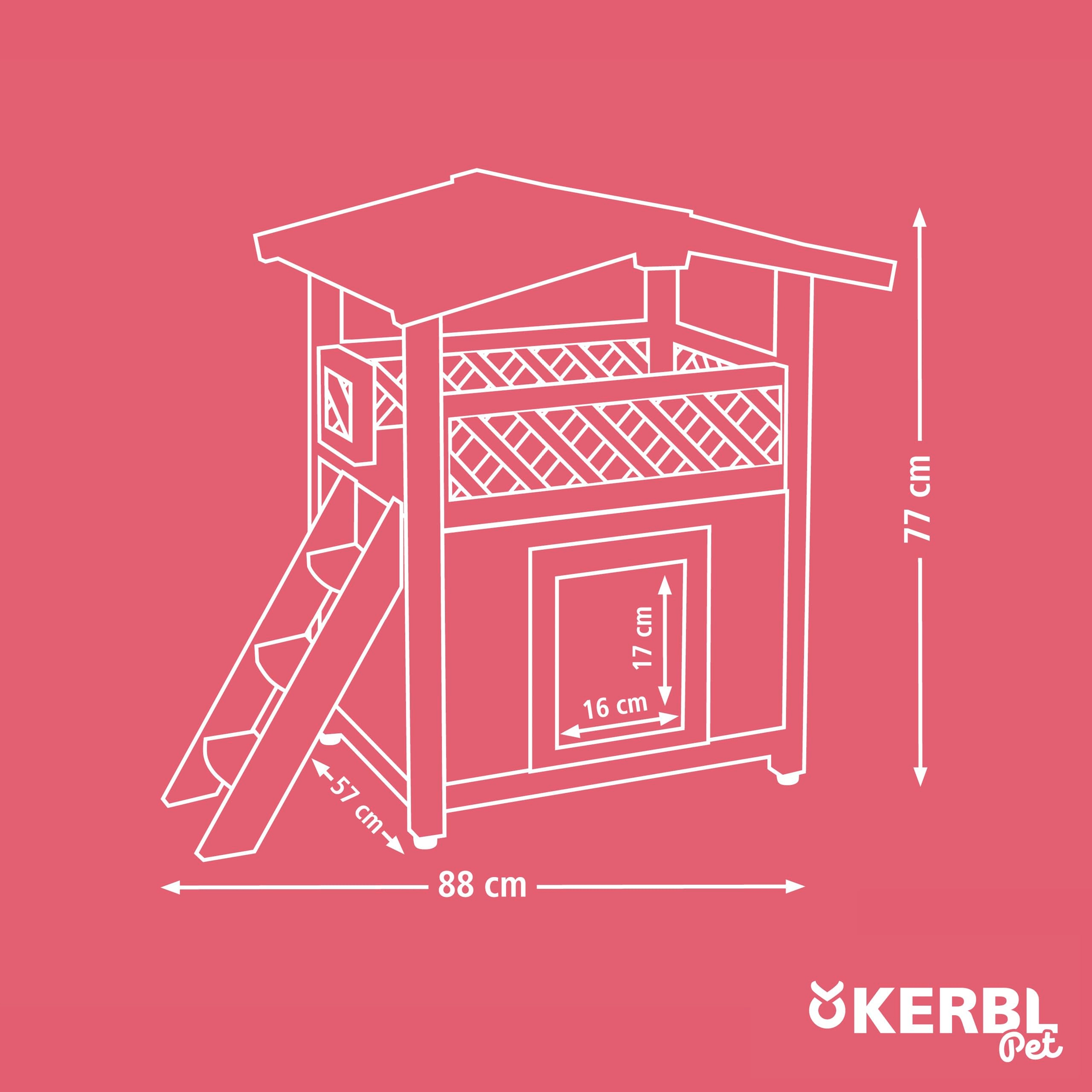 Kerbl 81529 domek dla kotów, 4 pory roku, Deluxe, - obrazek 4