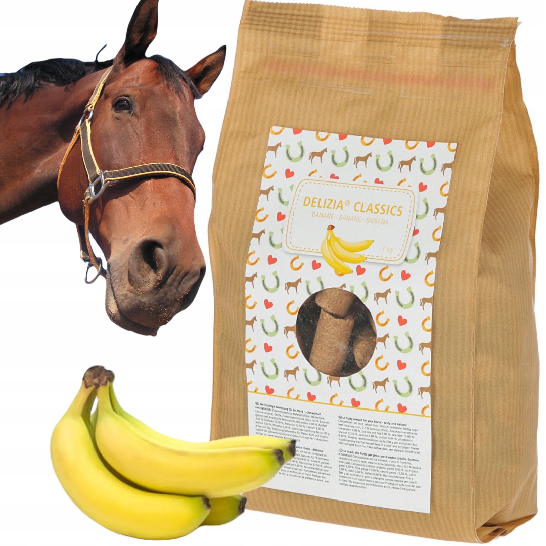 Smakołyki dla konia Delizia Classic, BANAN, 1 kg - obrazek 4