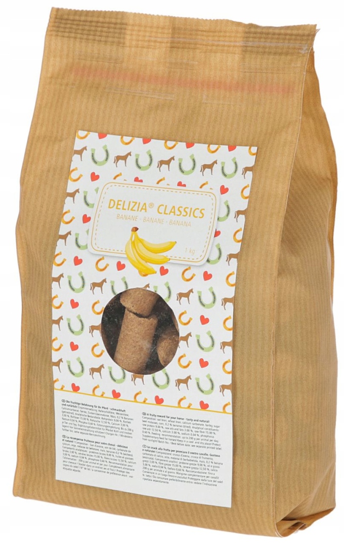 Smakołyki dla konia Delizia Classic, BANAN, 1 kg - obrazek 2